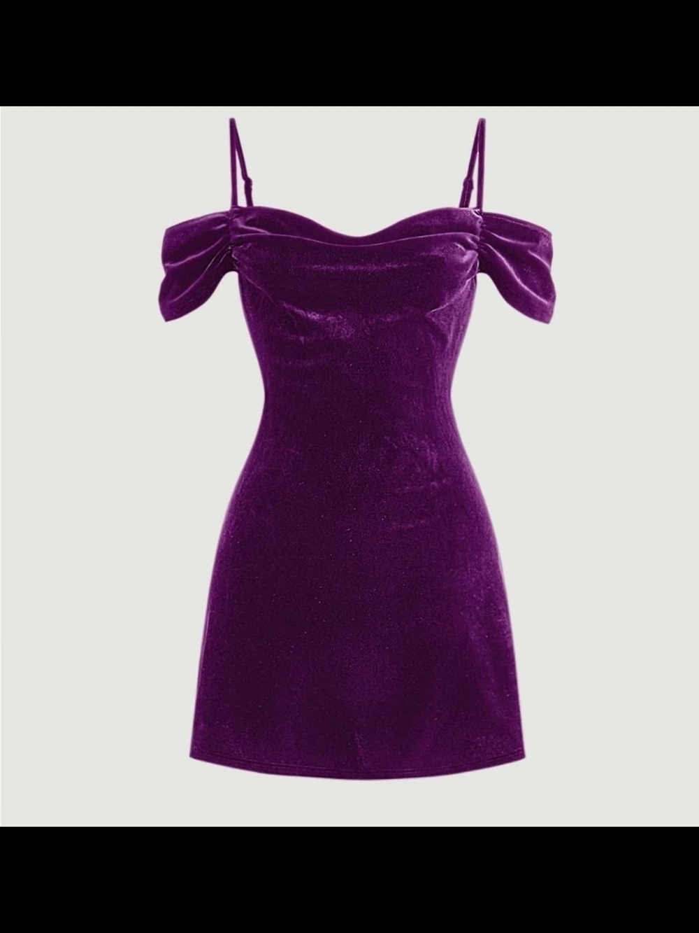 Purple Velvet Off-Shoulder Mini Dress